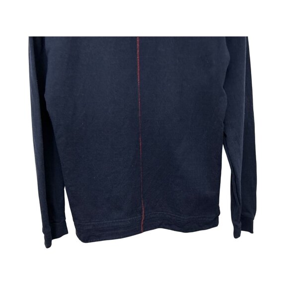 HOME CORE Aquae Sweatshirt Blue Cotton Red Stripe Size Small - Picture 3 of 13